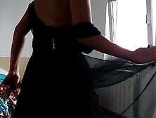 Hot Brunette Hair Tries On Garments Stripped.  I'm Watching A Woman Undressing