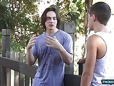 Brunette Twink Outdoor With Cumshot