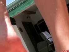 Sexy chick plays footie