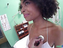 Stunning ebony is ready to show her fucking skills to her doctor