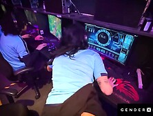 GenderXFilms - E-Games Rivals Get Hard In Public - Knob-on-Keyboard Distraction Turns Wild!
