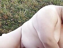 masturbating with toys in nature and squirting close up