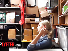 Shoplyfter - thin blond sweetheart Emma Hix gives her pussy to security officer to get out of trouble