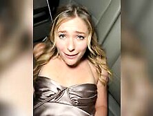 Bridesmaid slips away from the wedding for a backseat quickie
