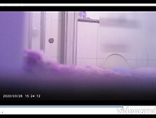 Man spies fit college chick before shower (no face