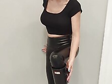 Shiny Black Hunter Boots Try On