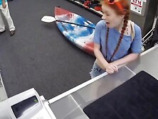 19Yo Ginger Customer Fucked In Office By Pawnshop Boss