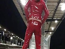 Fetish Tranny At Trainstation Flashing