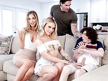 Perfect gifts by petite teen Dylan Moore and MILF to stepdad and stepson