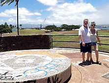 I Just Met This Visitor to Hawaii -- and Here We Are, Outdoors, Playing