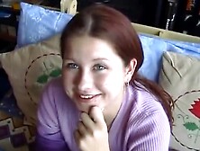 Lovely newcomer gives blowjob and gets facialized