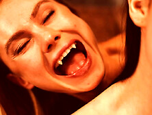 Matty Mila offers her neck to Blonde Vampire Nancy Ace - Sexy Gothic Lesbian Domination with Red Bites
