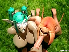 Fantastic Blowjob Given By Two Elves From The Game Warcraft