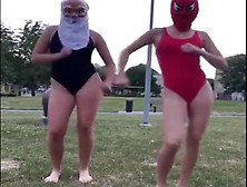 Female spidey and santa