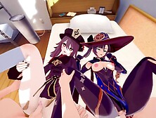 GROUP SEX WITH HU TOA AND MONA - GENSHIN IMPACT PORN