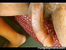 Huge Cut Black Curved Cock Drips Hot Cum From His Hole