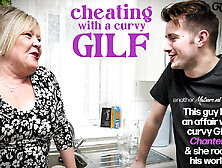 Curvy British Gilf Chantelle Is Fucking And Sucking A Cheating Young Guy On The Sofa (18+)