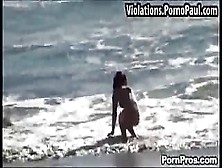 Amateur Chick Left Topless On Beach