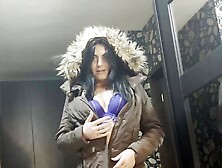 Milfycalla- a Lot of Cum on Brown Fur Hooded Puffer Jacket 172