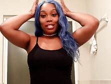 Blue Hair Black Hottie Getting Fucked By His Meaty Dong