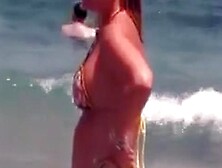 Sexy Mature Thong Bikini With Not Her Daughter On Beach 2014