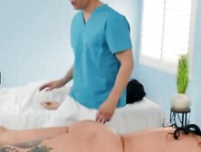 Connie Perignon Starts Rubbing Her Pussy And Her Masseur Can't Resist The Temptation