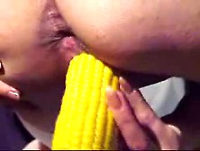 Pussy Stuffed By Corn