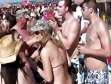 View These Great Girls Having Fun By Exposing Their Tits During A Great Party.