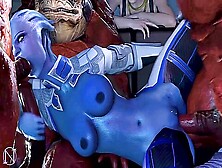 Liara Enjoying Krogan Cocks