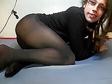 Sute Femboy Amateur Solo Black Pantyhose