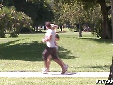 Cute amateur blonde Anamarie gets pulled over in the park