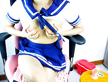 Thai Cosplay Girl Is A Japanese Student Sitting On A.