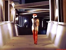 Hot exhibitionist milf celebrating Christmas inside outdoors