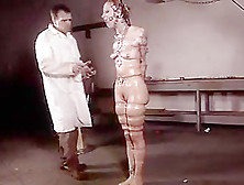 Slave girl tied in clear straps pt2