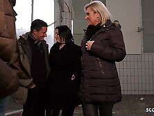 German MILF Tatjana Fresh and Teeny Elisa18 talk to Swinger Foursome