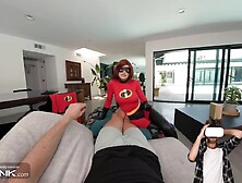 VR Conk: Muscle Superhero From The Incredibles Rides A Giant Shlong And Masturbates In Cosplay Parody