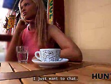 HUNT4K. Face of cum after coffee with a stranger. Sexy sex with Novella Night