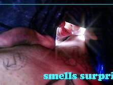 The neighbor surprises me and smells my nasty wang