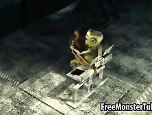 3d Alien Babe Getting Fucked Hard By A Monster