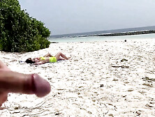 Pervert Jerks Off Busty Milf And Her Stepdaughter And Cums On Their Faces While They Sunbath