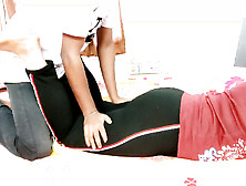 Stepsister and brother First time sex while massage with Hindi audio