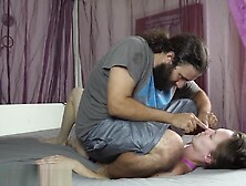 Fat Man Tramples on Skinny Girl (215lbs Male on 105lbs Female)