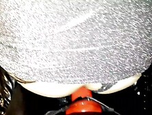 Dominatrix Nika mounts her feminized bottom in the butt.  Pegging