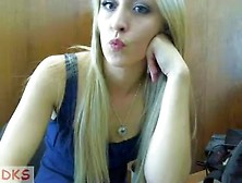 Blonde teen 18+ slut teases on a webcam