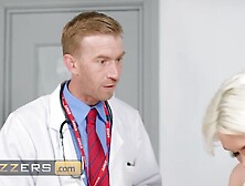 Brazzers - Gorgeous Blonde Gina Varney Swallows Her Doctor's Big Cock To Show Him Her Drool Problem