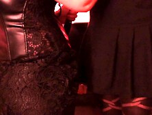 Sissy Serf in chastity drilled by Mistresse