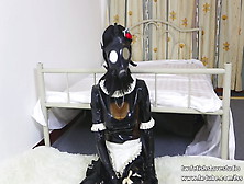 Latex Maid Self Bondage And Plastic Bag Breath Play