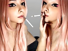 Pink Hair Egirl Smoking With Her Stepdad Before Sex (Ask Me For