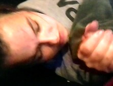 abusing a slut until she gets cum on her face