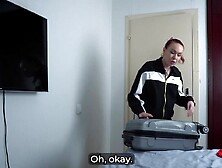 Step Mommy Tests Step Son's Secret Gift on Shared Hotel Couch Recent Year's Eve